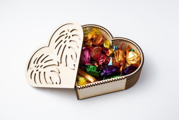 3D SVG Heart Box: Tropical Holidays Craft Asset