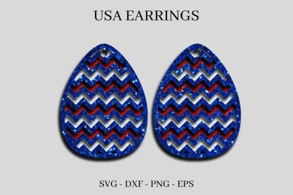 3D SVG Memorial Day Earrings for Independence Day