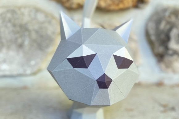 Baby Cat Paper Sculpture: 3D SVG for Animals