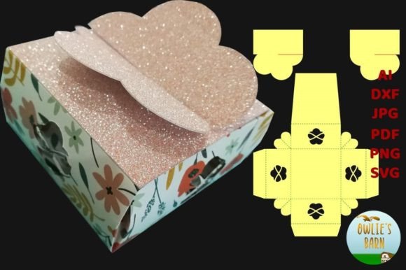 Box with Flower Closure: 3D SVG for Gift Boxes