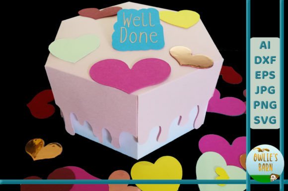 Cake Box with Dripping Icing BONUS: 3D SVG Shapes
