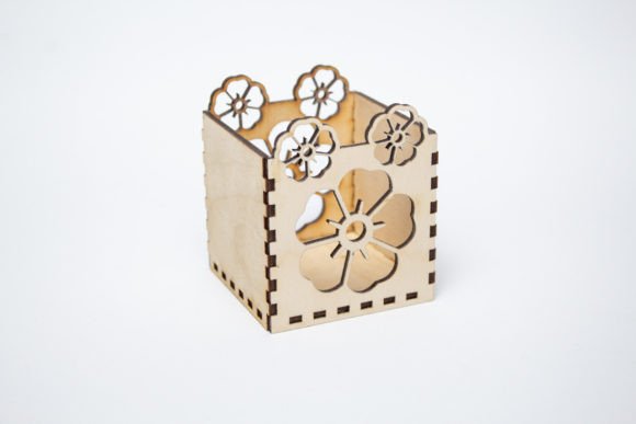 Candle Holder Flowers: 3D SVG Home Décor Asset