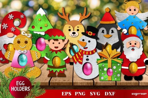 Christmas Egg Holders: 3D SVG for Festive Crafts