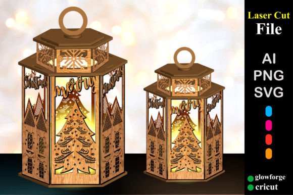Christmas Tree Lampshade Lantern SVG: 3D Digital Asset Review