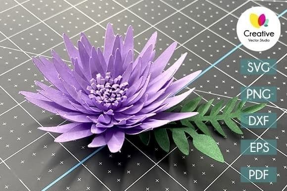 Chrysanthem 3D SVG: Paper Flowers for Editorial Design