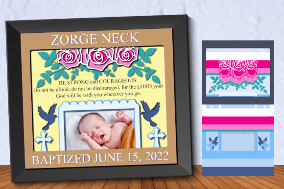 Customizable Baptism Gift Shadow Box 3D SVG Review