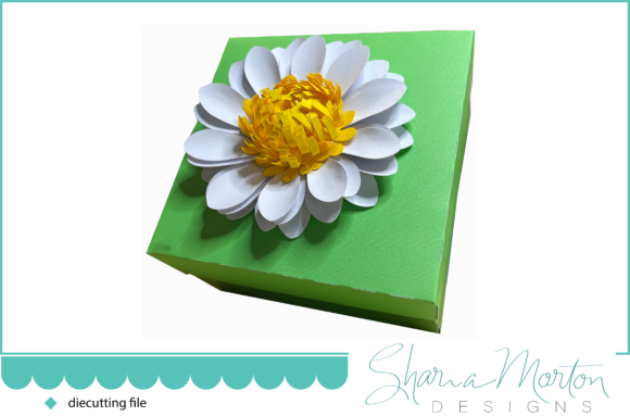 Daisy Gift Box 3D SVG for Paper Flowers Content