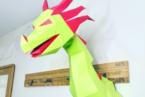 Dragon Head and Neck 3D SVG for Animals Content
