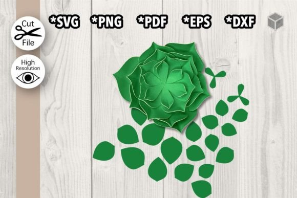 Fluffy Succulent Template: 3D SVG Paper Flowers for Blogs