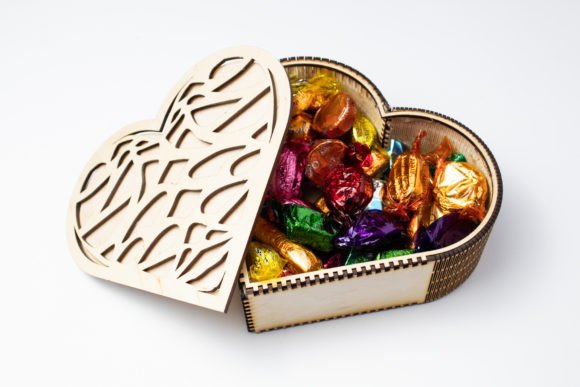 Heart-Shaped Chocolate Box 3D SVG for Holidays