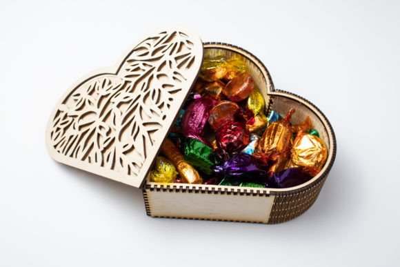Heart-Shaped Chocolate Box 3D SVG for Holidays