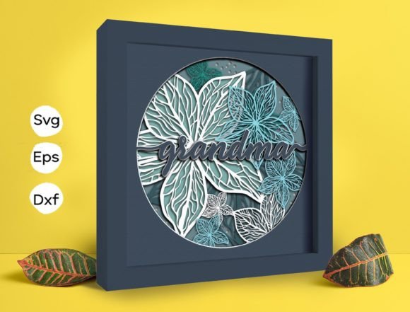 Lily Grandma Papercut Light Box: 3D SVG for Shadow Boxes
