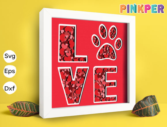 Love Paws 3D SVG for Shadow Boxes Branding