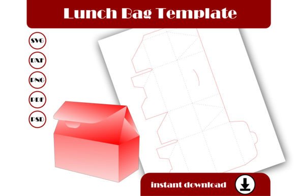 Lunch Bag Template: 3D SVG for Gift Boxes