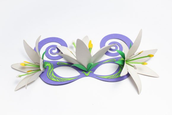 Mardi Gras Mask Lilies: 3D SVG for Holidays