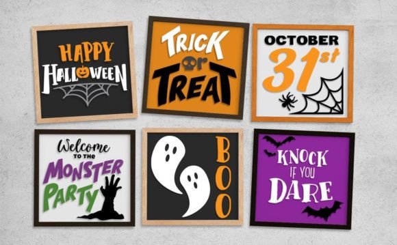 Square Halloween Signs Inserts: 3D SVG Shapes Review