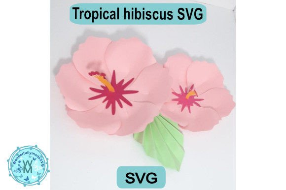 Tropical Hibiscus Flower 3D SVG for Paper Flowers