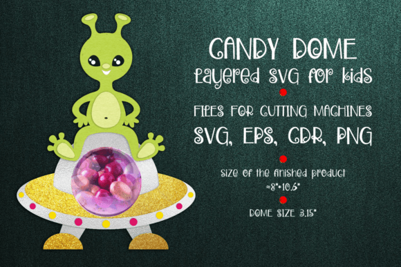 UFO Candy Dome 3D SVG Shapes Template