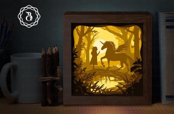 Unicorn Lightbox 3D SVG for Shadow Boxes