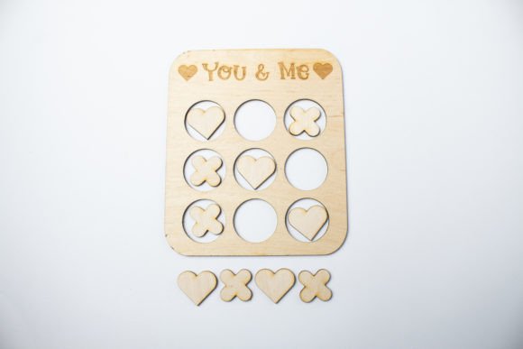 Valentine's Tic Tac Toe 3D SVG for Holidays