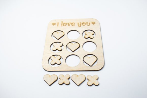 Valentine's Tic Tac Toe 3D SVG for Holidays