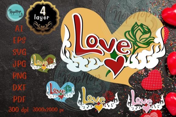 Valentine Sweet Heart V.5: 3D SVG Shapes for Branding
