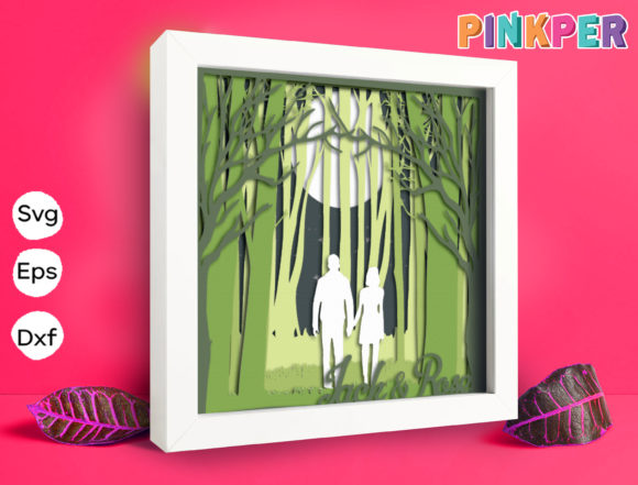 Walking in Forest 3D SVG for Shadow Boxes